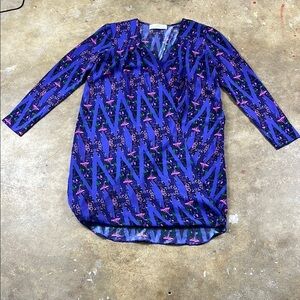 Amanda Uprichard Geometric Purple silk dress 
Size: Small